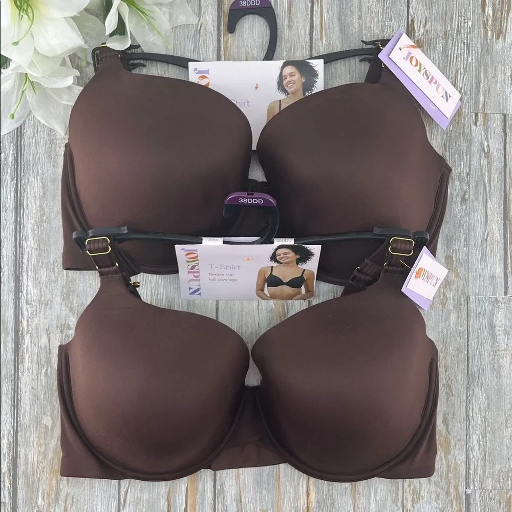Women's Smoothing T-Shirt Bra 2-Pack Size 38DDD